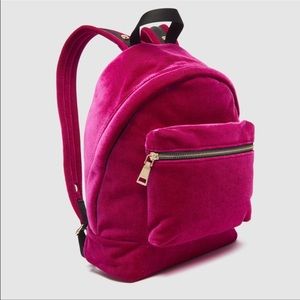 Sandro pink velvet backpack - barely worn
